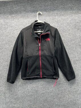 The North Face Jacket Womens Small Black Fleece Full Zip Pockets Drawstring Hem